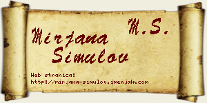 Mirjana Simulov vizit kartica